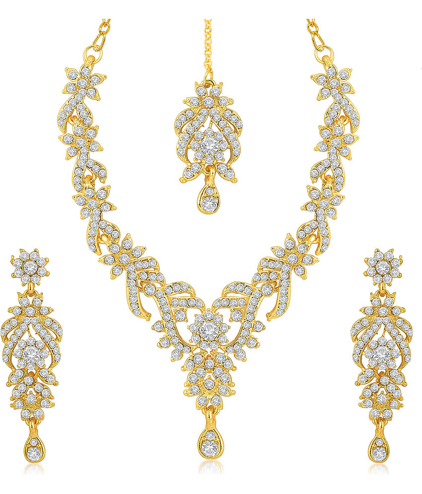 Sukkhi Alloy Golden Traditional Necklaces Set Choker view 2