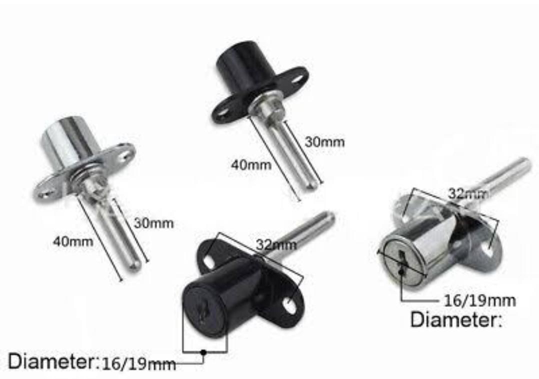 ADISON push lock pack of 2 locks stainless steel for wardrobes