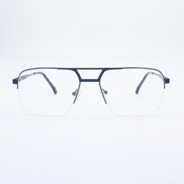 Lensoz Elite X Luxe Half Rim Rectangle 2 - Medium - Gunmetal & Master Blue view 2