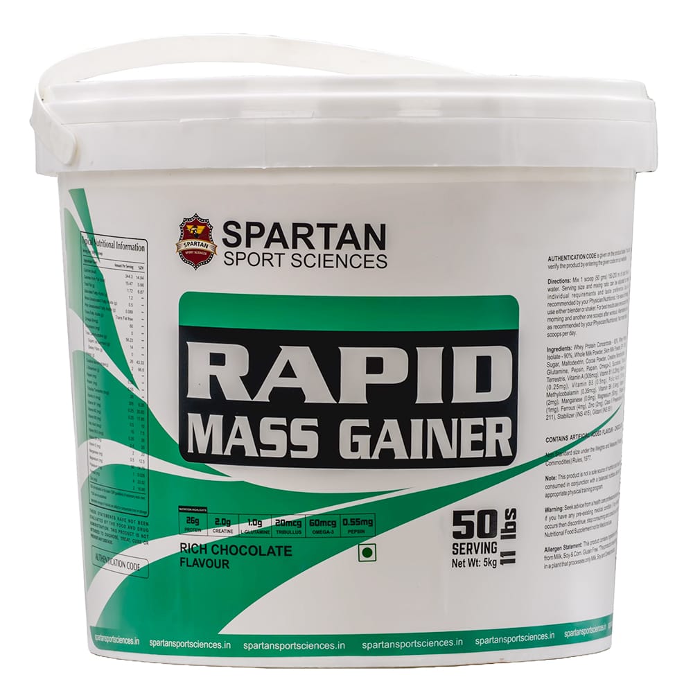 SPARTAN SPORT SCIENCES Rapid Mass Gainer | Muscle Mass & Weight Gainer Powder with Highest Protein and Carbohydrates with Added Multivitamins & Minerals for Men & Women view 2