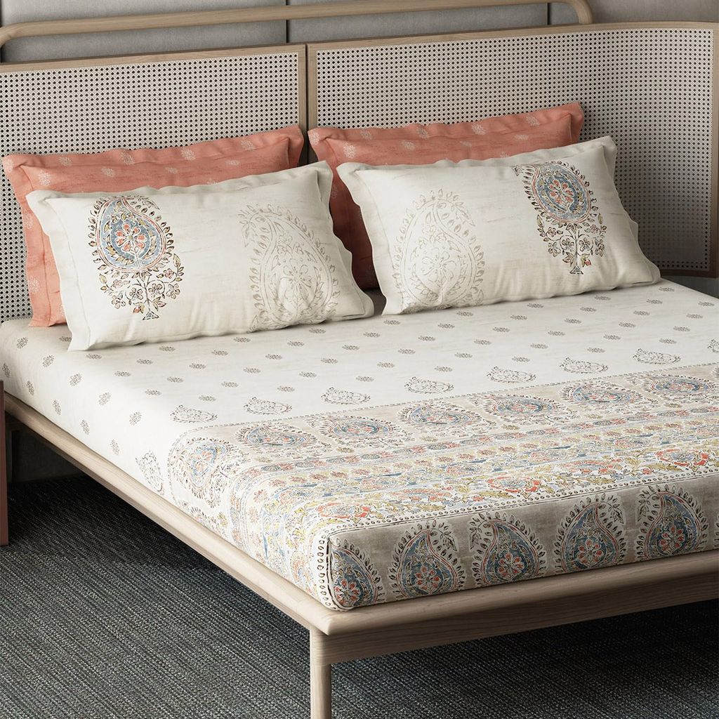 DDECOR - Kalakriti Collection 100% Cotton Global Ethnic Pattern 180TC Beige view 2