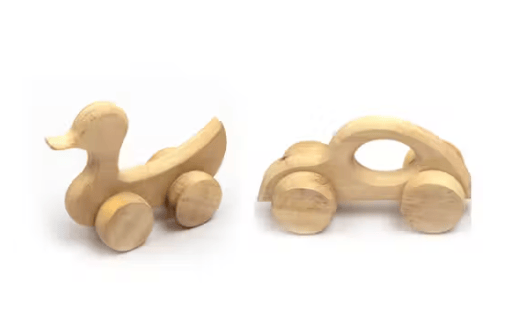 Combo of Classic Wooden Duck and Car Toy - 2 Pieces