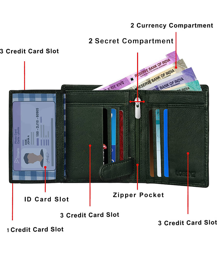Lorenz Brown 100% Leather Men's RFID Wallet ( Pack of 1 ) view 2