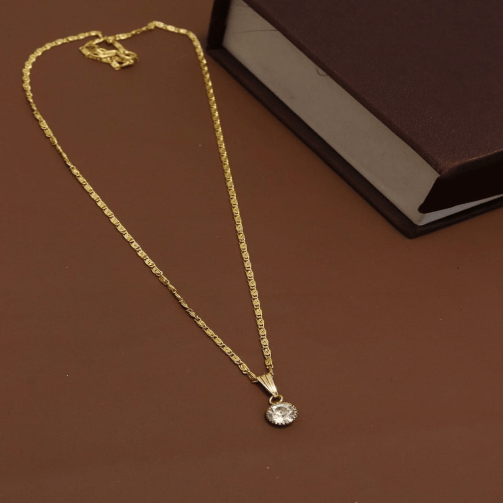 Gold Beautiful and Fancy CHAIN-PENDANTS necklaces For Girls and women's (RK) & CHAIN-PENDANTS necklaces & chains (COMBO PACK OF 2 PIC) view 2
