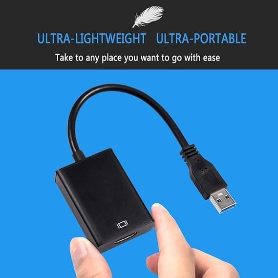 USB to HDMI Adapter, USB 3.0 to HDMI Cable Multi-Display Video Converter- PC Laptop, Desktop, Windows 7 8 10 (Black/Silver) view 2