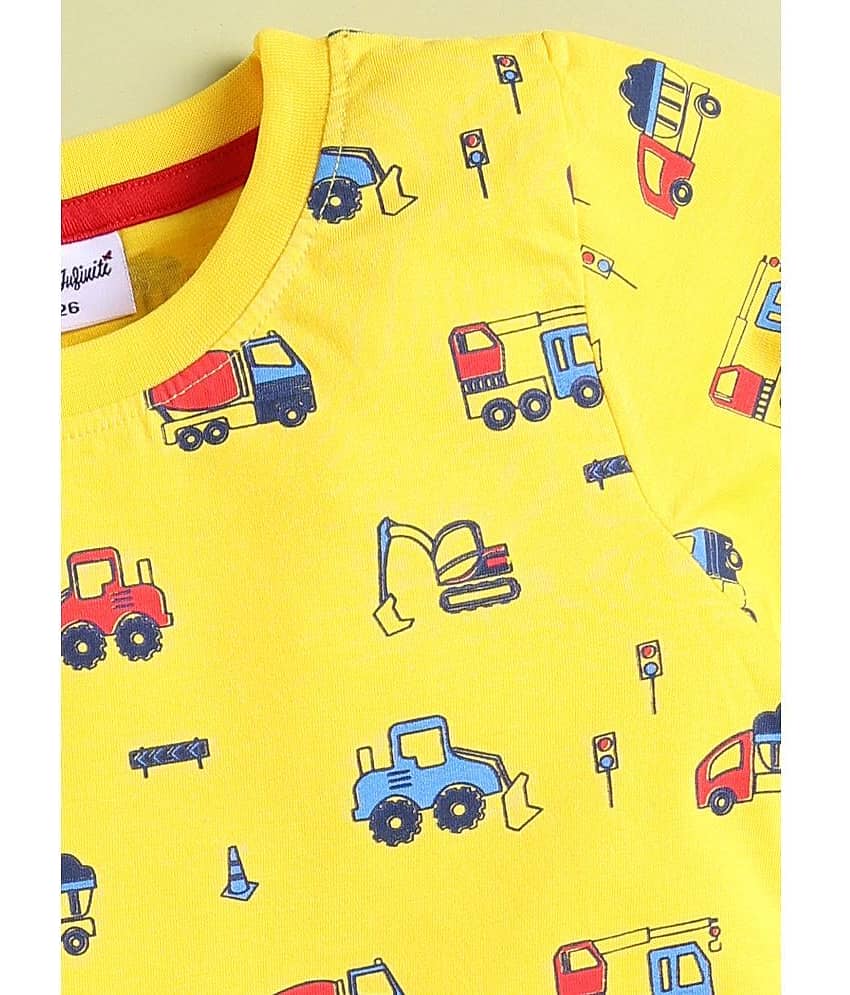 Mars Infiniti Pack of 1 Baby Boys Cotton T-Shirt ( Yellow ) view 2