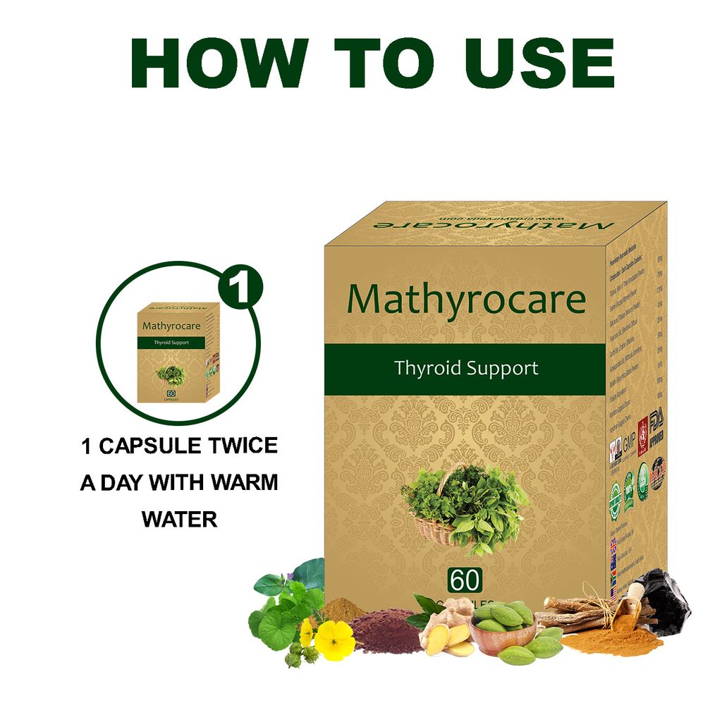 Nutriley Mathyrocare - Thyroid Control Capsules Helps in balancing Thyroid levels (60 Capsules) view 2