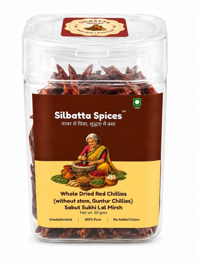 Silbatta Spices Whole Dried Red Chillies | Sabut Sukhi Lal Mirch