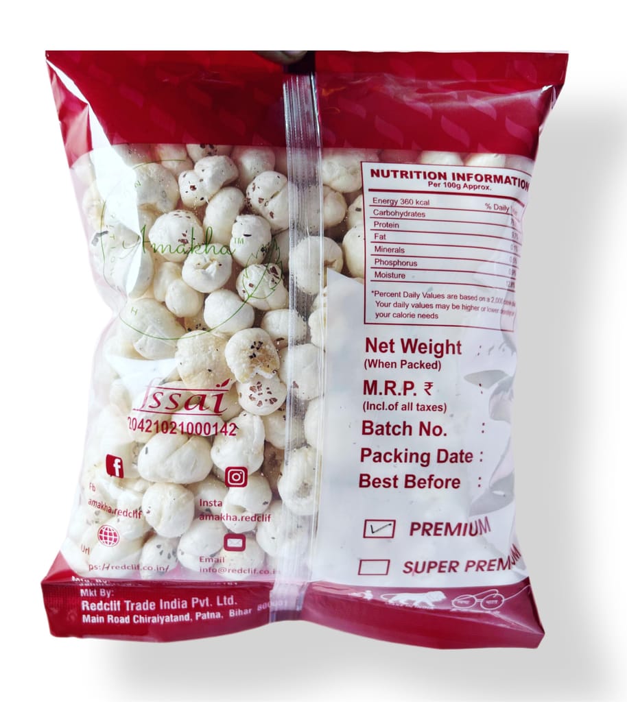 Phool Makhana 100gm X 2 | Premium Foxnut | Makhana | Lotus seeds | Dry Fruits | Pack of 2 100gm Packet | Nuts | Big sizes Makhana | view 2