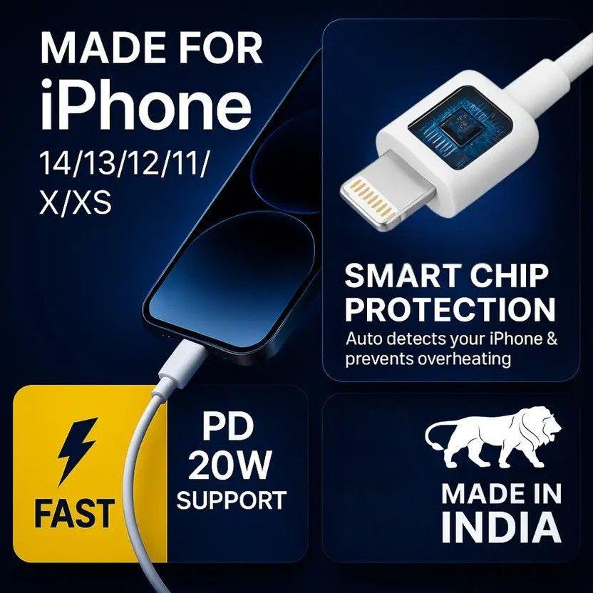 Voltua Type-C to Lightning Fast Charging Cable | 20W, 1M view 2