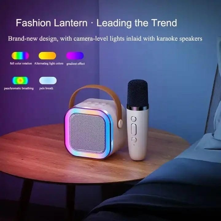 Portable Bluetooth Speaker with Microphone, Wireless Speaker with LED Lights,Waterproof Speaker for Outdoor,Karaoke Machine for Home Party view 2