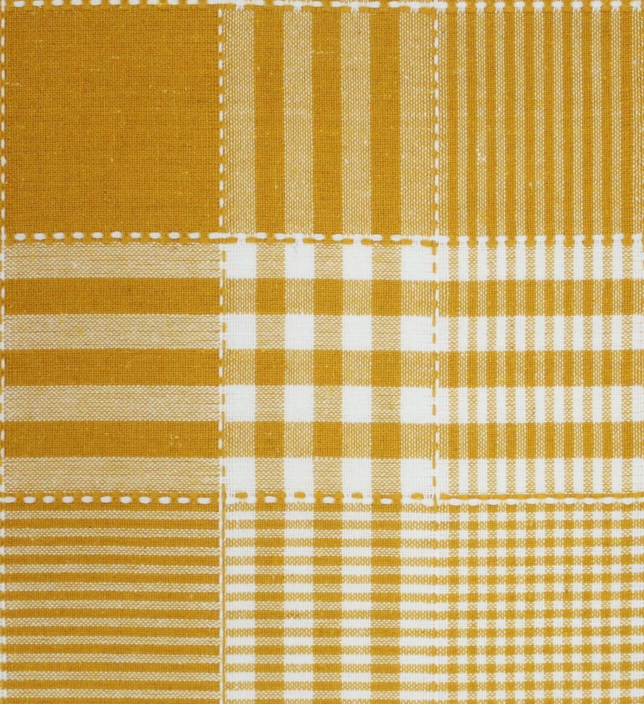 AIRWILL 100% Cotton Checkered Pattern 4 Seater Square Table Cover Sized, 56x56 inches (Yellow,White, Pack of 1) view 2
