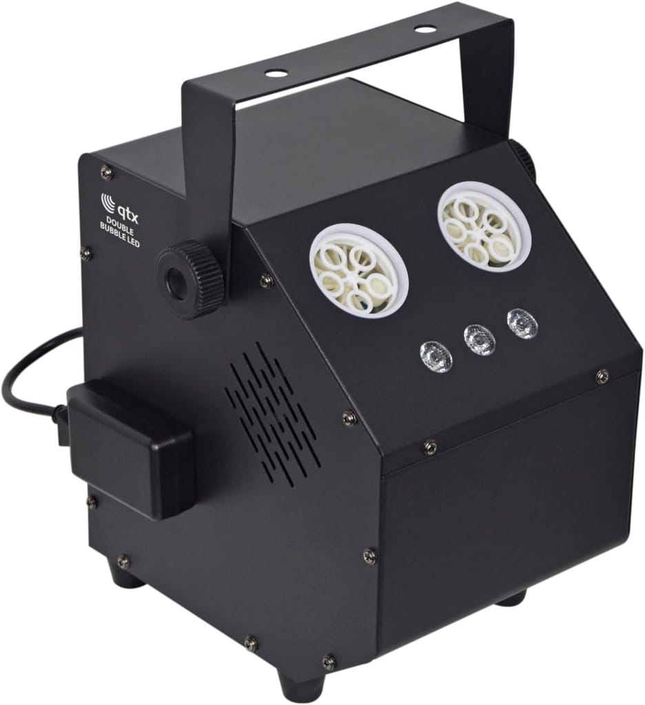 SPARKWORLD Double Bubble Machine with LED Effects: High-Output LED Bubble Machine with Remote Control, Mounting Bracket and 3 Bright RGB LEDs | Delivers a Torrent of Bubbles | Colour: Bubble Machine (Double Nozzle) view 2