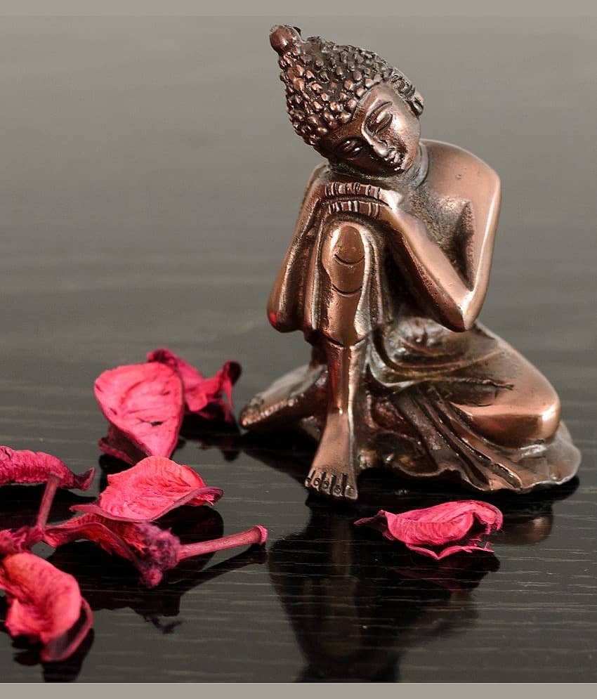 eCraftIndia Brown Resting Buddha Showpiece view 2