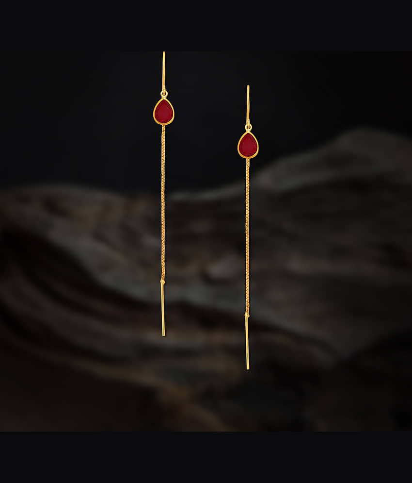 Drashti Collection Golden Threader Earrings ( Pack of 1 ) view 2
