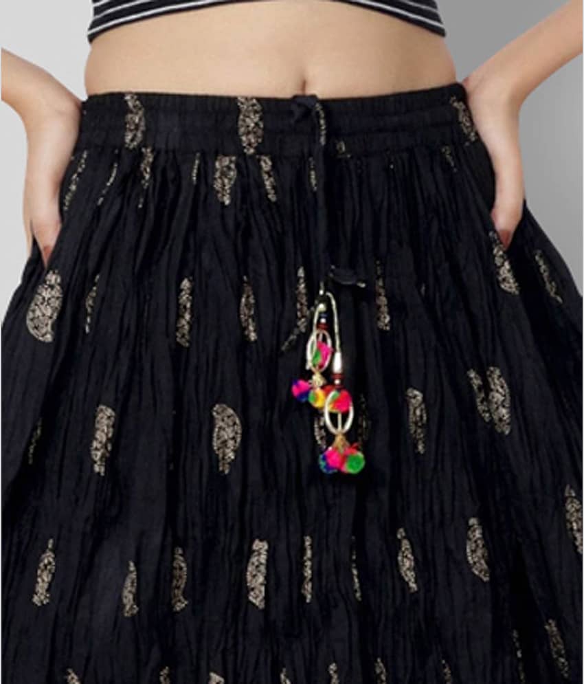 FABRR - Black Cotton Women's A-Line Skirt ( Pack of 1 ) view 2