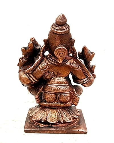 Searchers Paradise - Copper Idols Lakshmi Narasimhar,2.8 inches, Copper Handmade 276 Grams, Patina Antique Finish, Pack of 1 Piece view 2