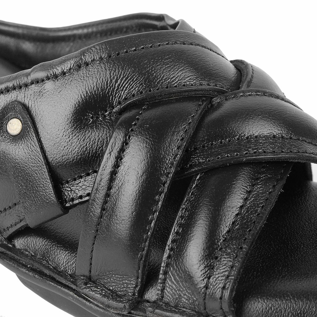 FEATHER LEATHER Men's Genuine Leather Comfortable & Fashionable Flip Flops Slipper | Casual Indoor / Outdoor / Cross Strip Chappal view 2