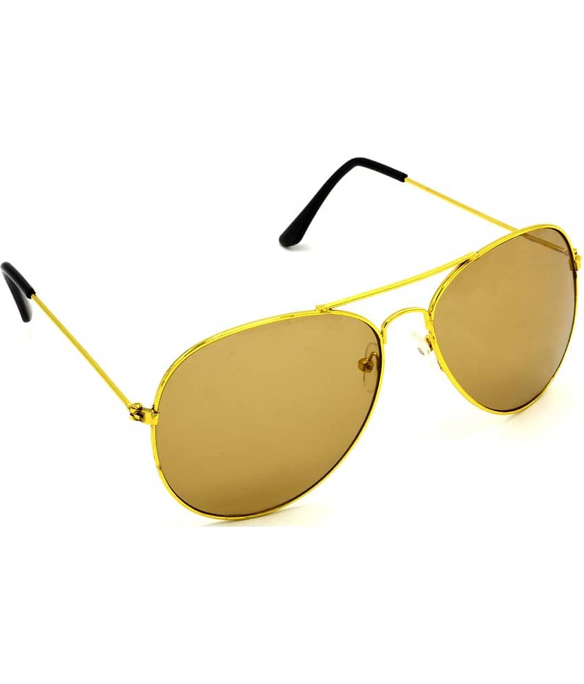 Hrinkar Gold Pilot Sunglasses ( Pack of 1 )