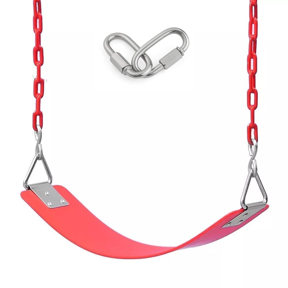 REZNOR High Back Full Swings Seats and Bucket Swing with 1.5 Meter Chain, Playground Swing Set Accessories, 4 Oval Shape Stainless Steel Screw Link Snap Hooks for Kids, Adults view 2