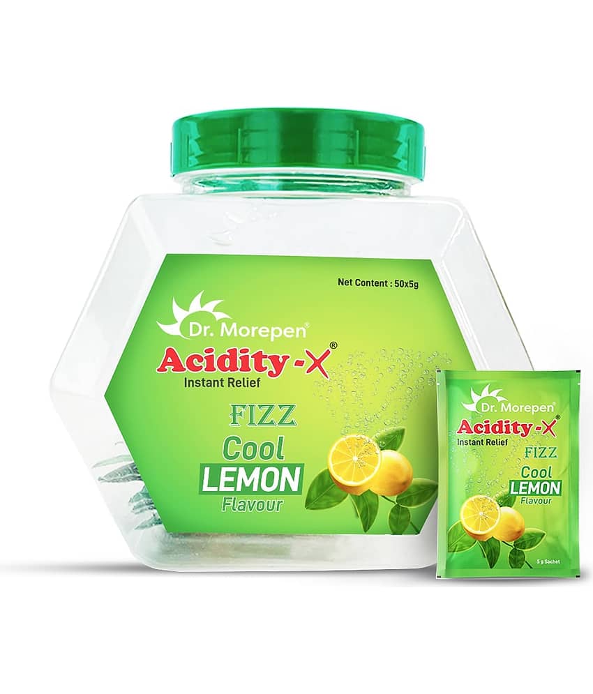 DR. MOREPEN Acidity-X Fizz for Indigestion, Acidity & Gas Relief, Tangy Lemon Flavour - 50 Sachets