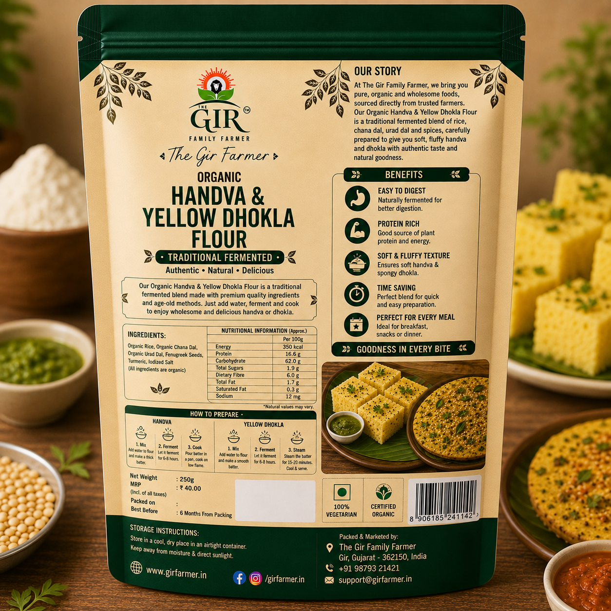 Organic Handva & Yellow Dhokla Flour view 2