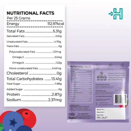 Health Horizons Plant Protein Bites | Cranberry & Blueberry Flavour |2.8 g Protein per bite | Hemp Protein Powder, Almonds, Date Paste, Cashew, Cranberries, Blueberries | Gluten-free, Vegan for Energy and Fitness (Pack of 12) view 2