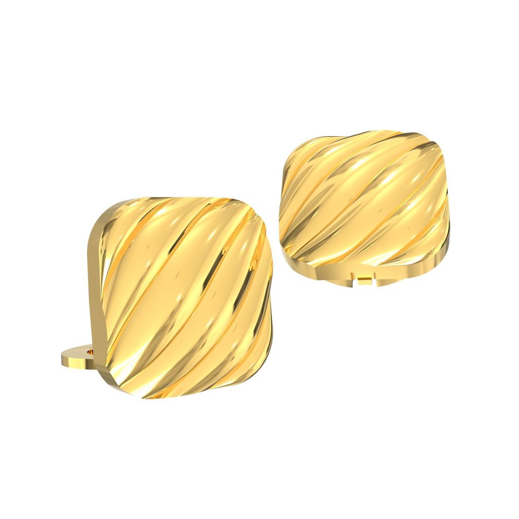 The Smart Buttons - Gold Colour Plated Shirt Button Cover Cufflinks for Men - Waves Style view 2