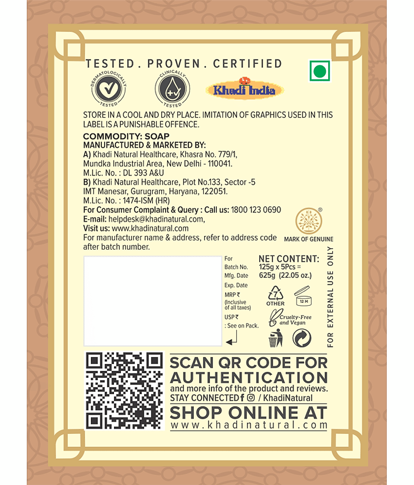 khadi natural Freshness Soap for All Skin Type ( Pack of 5 ) view 2
