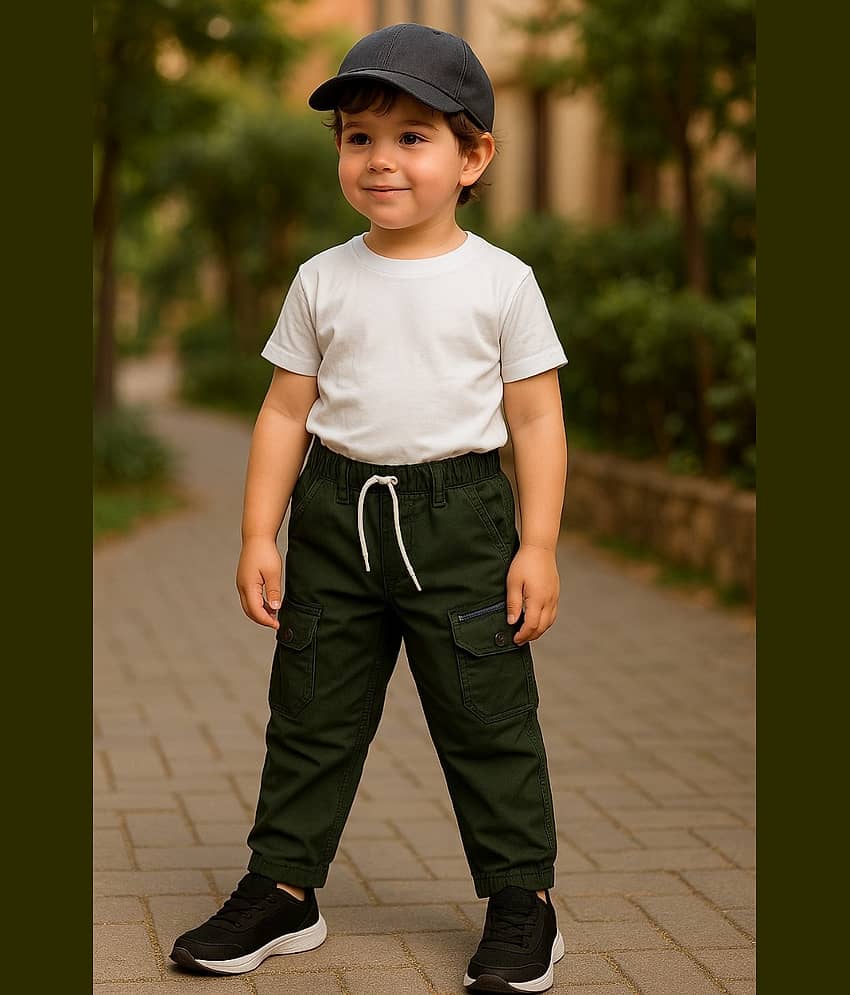 ICONIC ME Pack of 1 Boys Cotton Blend Jeans ( Green ) view 2