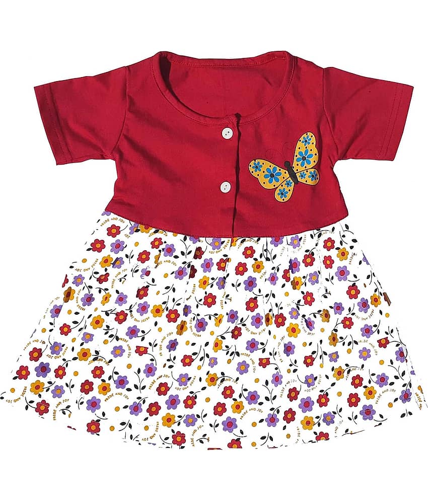 TRITI Baby Girls 100% Cotton Frocks ( Pink )