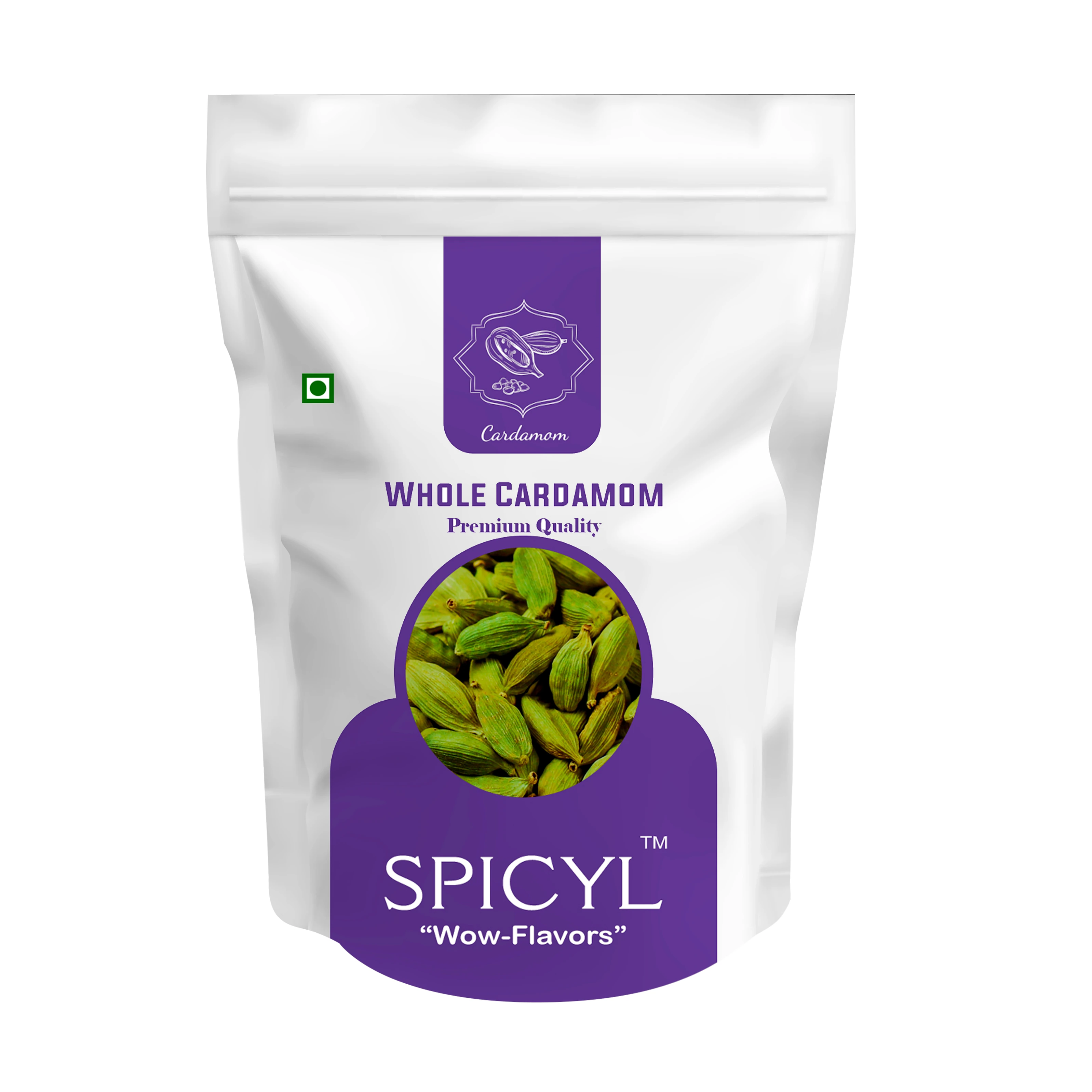 Spicyl Cardamom 8 mm and above Sizes, Premium Grade, 1st Quality, Indian Green Cardamom, Whole Cardamom, Green Elaichi (Pack of 1) (Size - 500 Gram) by Spicyl Cardamom Private Limited