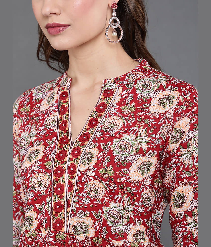 Antaran Women's Cotton Regular Top ( Red ) view 2
