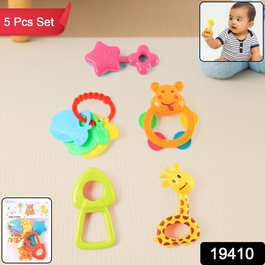 Plastic Baby Rattle Toys 5 Pcs Set view 2