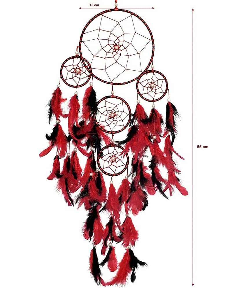 DHRUVTAR - Multicolor Feather Dream Catcher - Pack of 1 ( 55 X 15 cms ) view 2