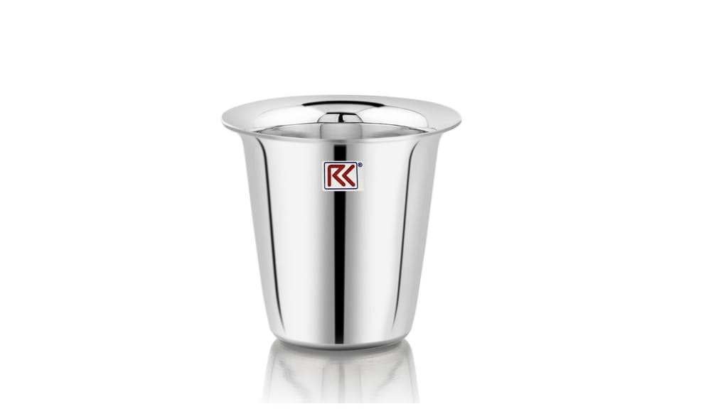 RK 18Guage Rampatra 5 Stainless Steel Glass Set of 6-110Ml Each | Mirror Polish, Food Grade | Scratch Resistant, Serving Glass | for Water Juice (Silver) view 2