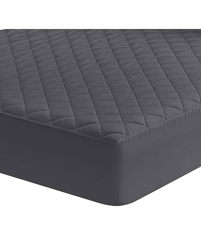GURU SALES - Quilted Water Proof Double King Size Mattress Protector - 198 cm (78") x 198 cm (78") - Grey