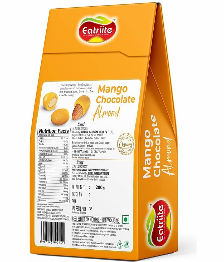 EATRIITE Almond Mango Coated Nut Chocolate Covered Nuts 200 g view 2