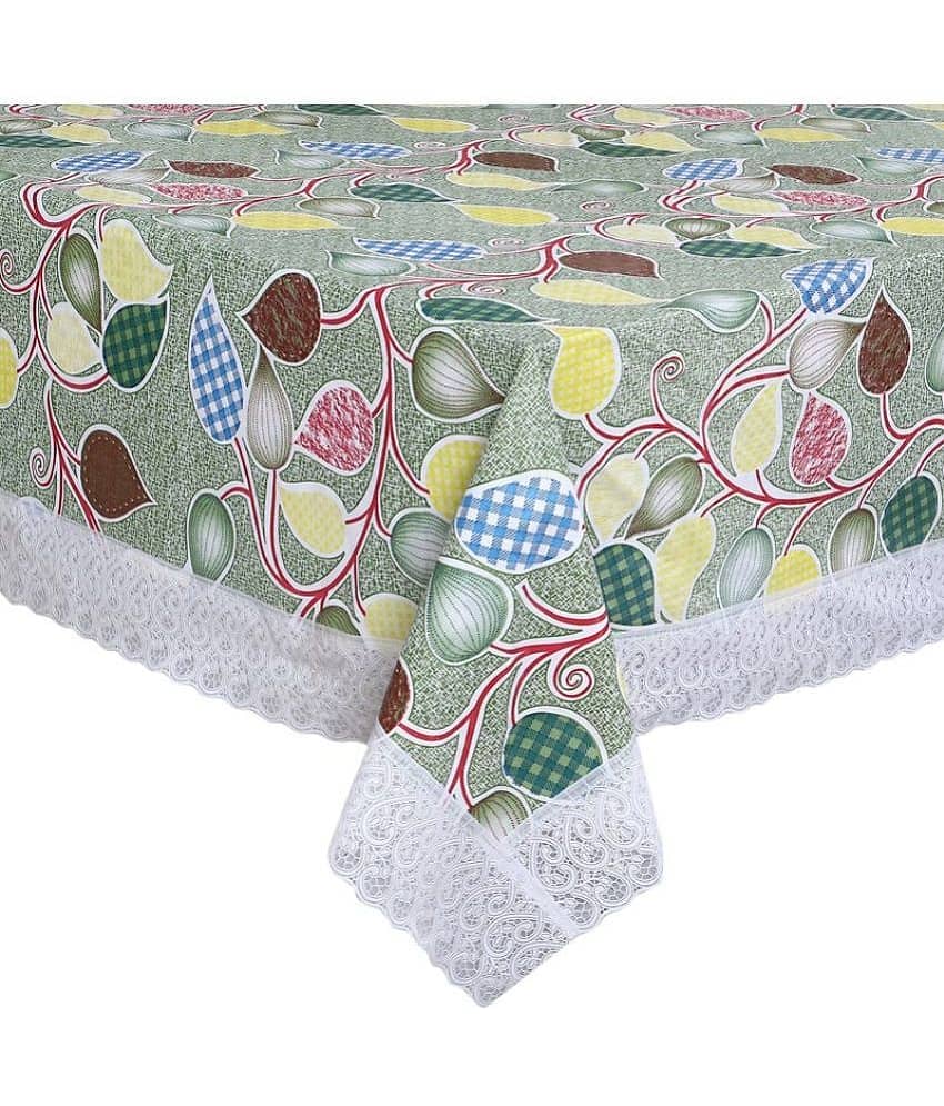 Printed PVC 6 Seater Rectangle Table Cover ( 228 x 152 ) cm Pack of 1 Green view 2