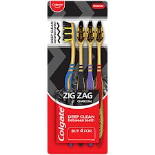 COLGATE TOOTH BRUSH ZIG ZAG CHARCOAL Pack of 4
