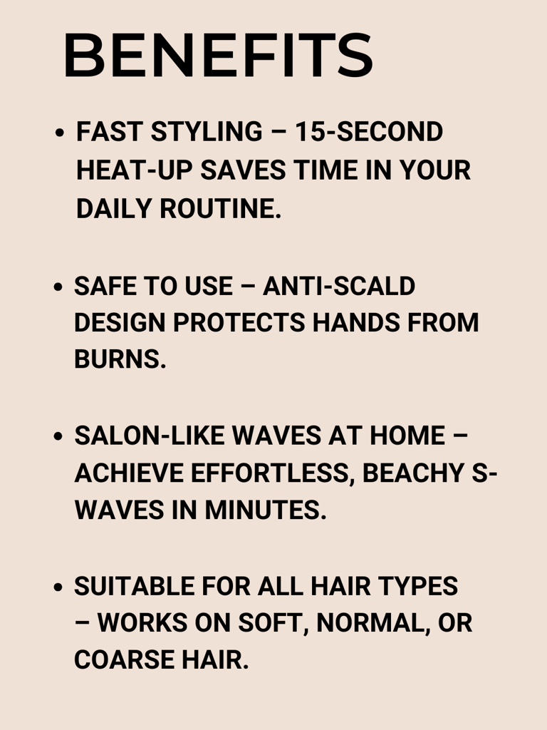 Ktein Wave Hair Curling Iron | 2-Barrel Ionic Wavy Hair Curler | 32MM Multifunctional Hair Waver Comb | 4 Temp Adjustable Ceramic Curling Iron view 2