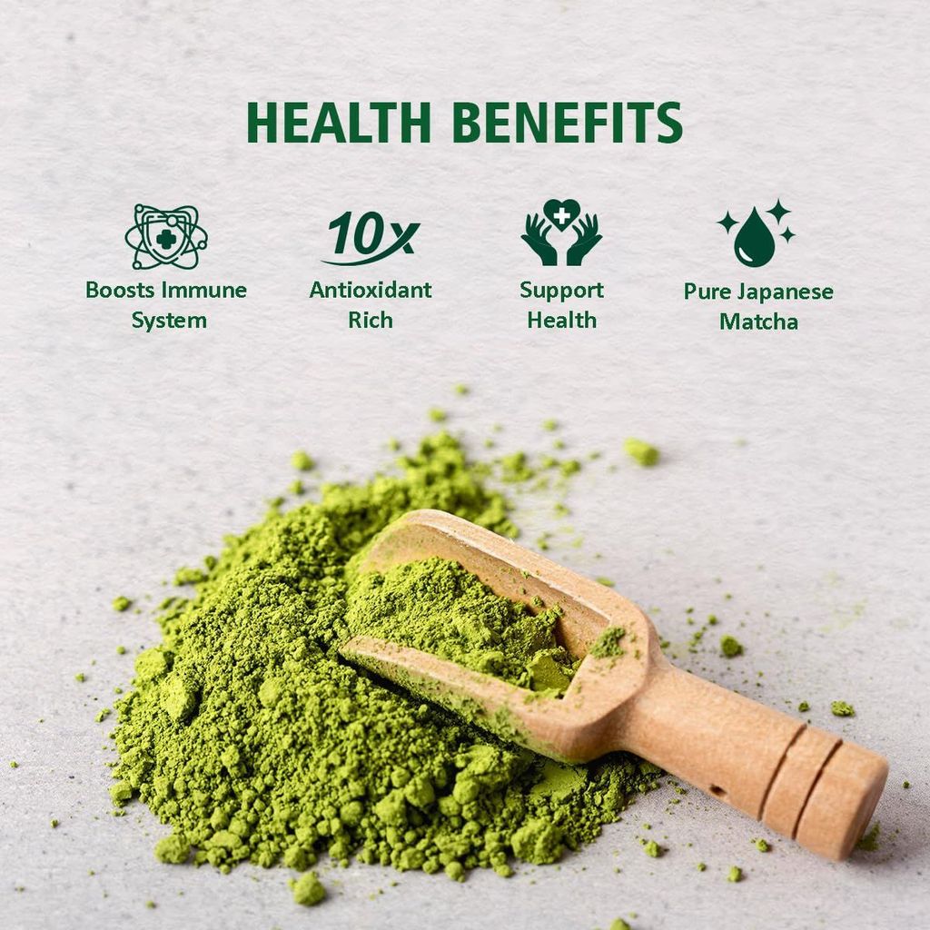 Golden Tips Japanese Matcha Green Tea Powder – 50g (50 Servings) Tin Can, No Additives, Antioxidant-Rich Superfood, No Artificial Sweeteners view 2