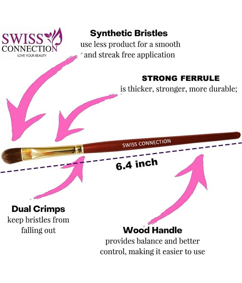 Swiss Connection Contour Makeup Brush Natural Contouring,Dust off Powder,Wet & Dry Products 30 g 3 Pcs view 2