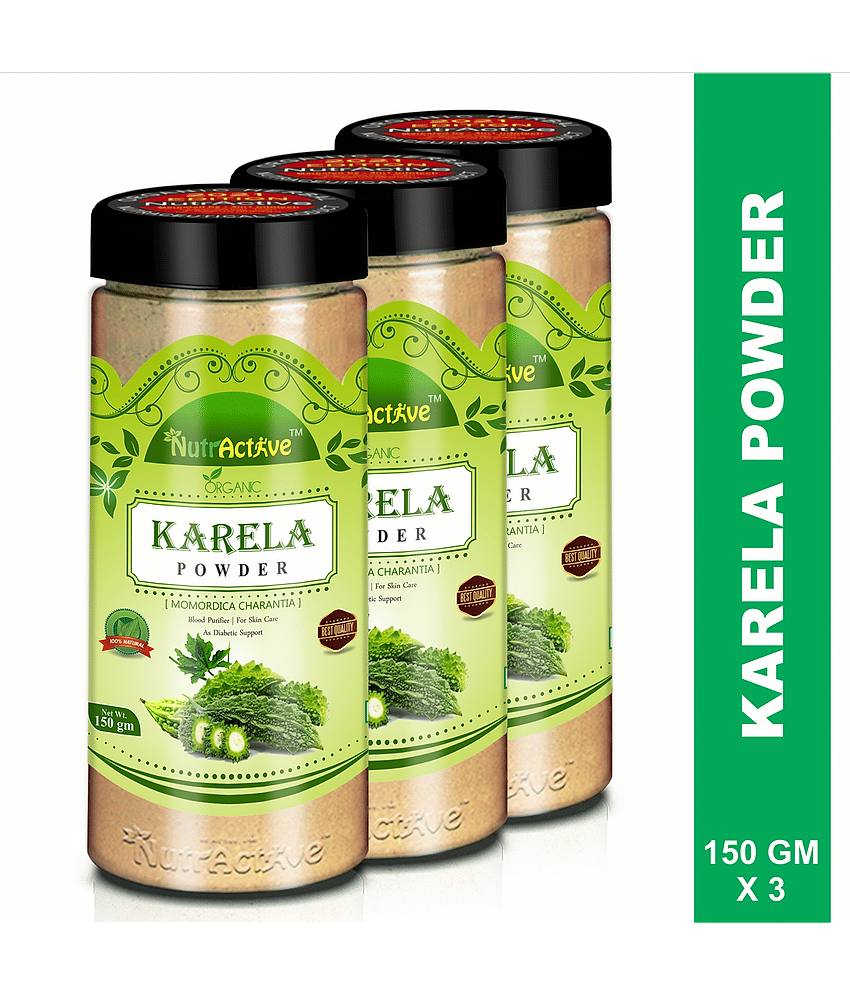 Nutractive 100% Karela ( Bitter Gourd) For Diabetic Powder 450 Gm Pack of 3