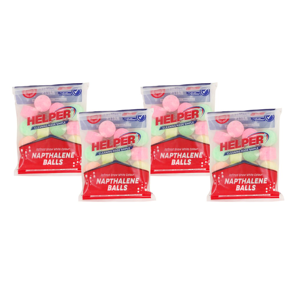 Helper Refined MultiColour Naphthalene Balls Packs of 4