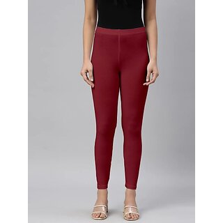 SHE PURE LUXURY WEAR Ankle Length Ethnic Wear Legging (Maroon, Solid) view 2
