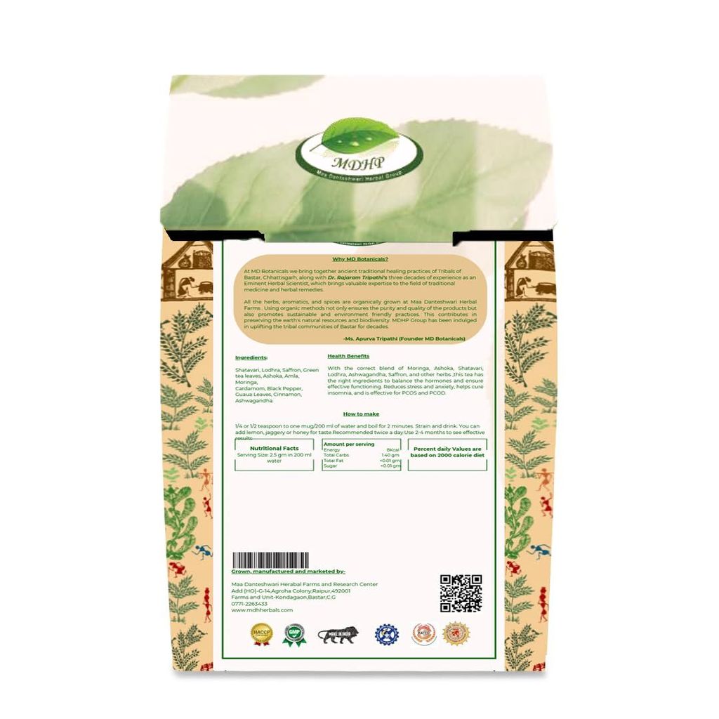MD Botanicals SHE Health Tea | Herbal Wellness Blend for Women | Hormonal Balance, Immunity & Stress Relief | Caffeine-Free | 70g Loose Leaf view 2