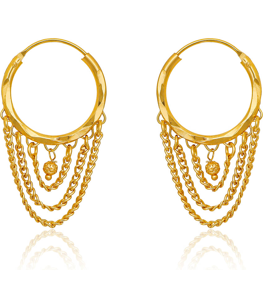 Drashti Collection Gold Bali Earrings ( Pack of 1 ) view 2