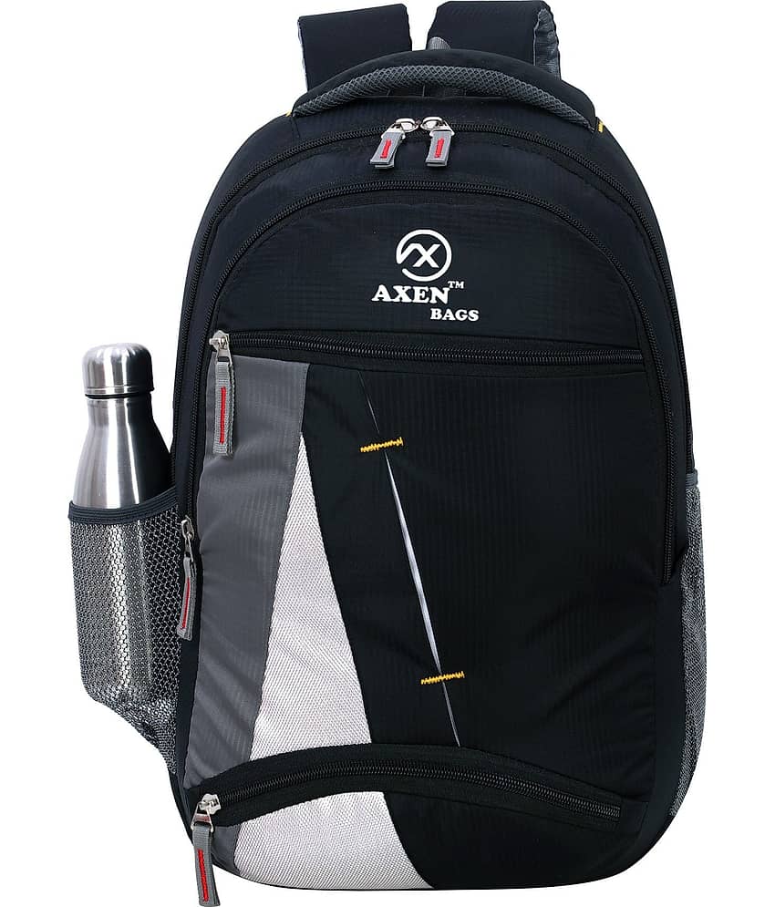 AXEN BAGS 30 Ltrs Polyester Backpack *For Men ( Black )
