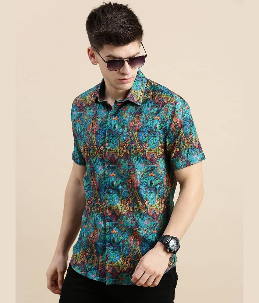 Showoff Satin Regular Fit Printed Half Sleeves Men's Casual Shirt - Multi ( Pack of 1 ) view 2